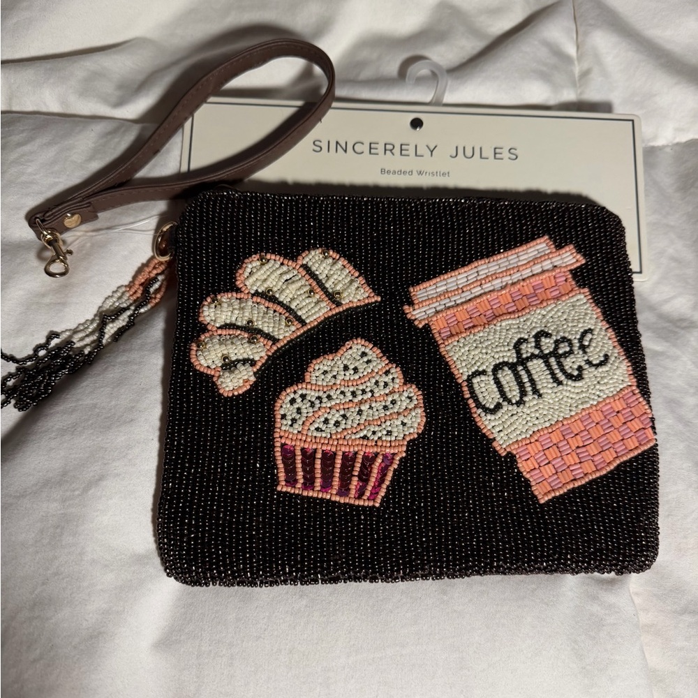 Sincerely Jules Beaded Wristlet. NWT. Perfect for coffee date or any occasion.